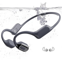 Swimming Headphones - Bone Sound Headphones Bluetooth 6.0, IPX8 Waterproof Sports Headphones with MP3 Mode & 32GB Memory, Underwater Open Ear Headset with LED Light, Lightweight & Safe for Fitness