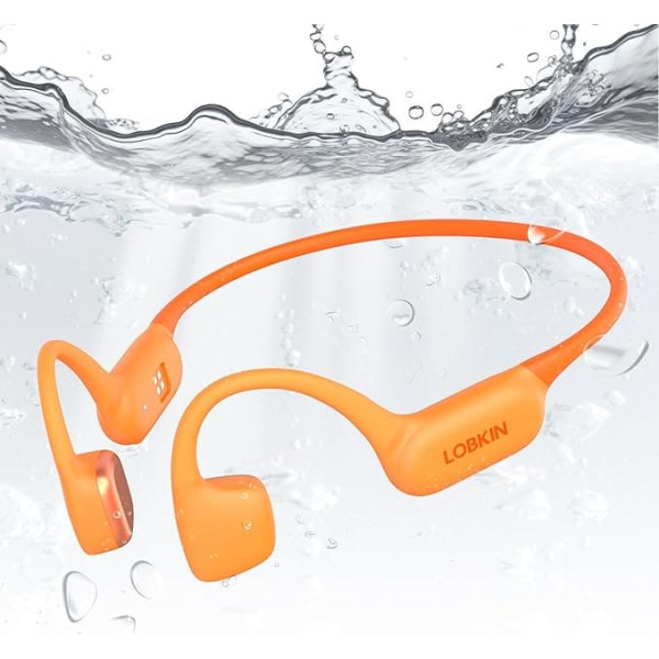 LOBKIN Swimming Headphones, IPX8 Waterproof Underwater Bone Sound Headphones Bluetooth 5.4, Open Ear Bone Conduction Headphones