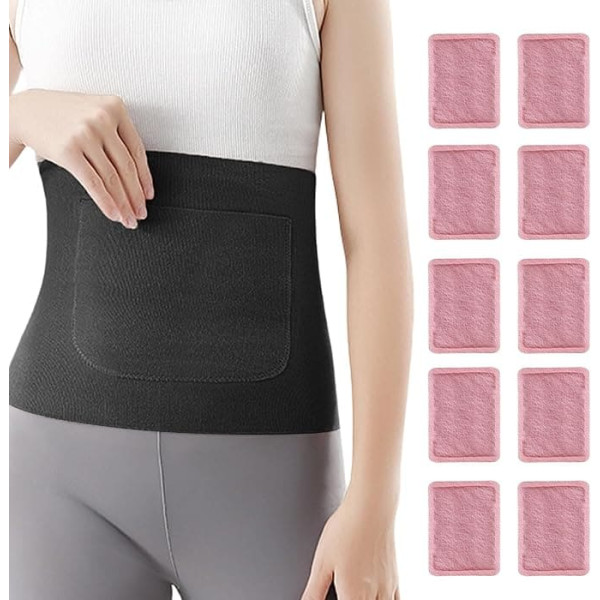 Generisch Bauchwärmer für Frauen – Mittelteilschutz, 1-teiliger flexibler Gürtel zur Wärmeisolierung, Rumpfwickel mit 10 Wärmepackungen, Wellness, Kernhülle für Gleit-, Trekking- und Outdoor-Aufgaben