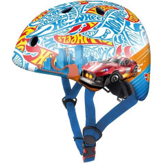 DQB DeQUBE Uni-Kinder Casco Infantil Ajustable Hot Wheels Children's Helmet, Adjustable, Ultralight and Safe, Robust and Breathable, 2 to 7 Years, Black, Blue, Regulable