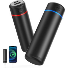 EXTSUD Pack of 2 Electric Hand Warmers, 5000 mAh Pocket Warmer, Reusable, Portable Hand Warmer, 3 Heating Modes, Quick Charging, USB Power Bank for Outdoors, Golf, Camping, Winter Gift