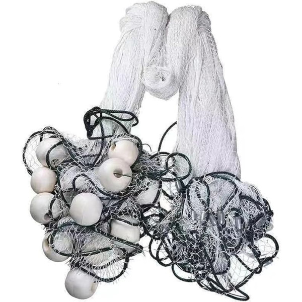 Fishing Net Length 10 Metres, Height 2/3/4/5 Metres Fishing Net with Sinker and Float Pull Net for Rivers, Lakes and Flat Seas