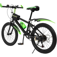 20 Inch Children's Bicycle Boys 8-12 Years Mountain Bike | 7 Speed Gears, Suspension Fork, Mudguard | Up to 85 kg, Includes Water Bottle and Bell