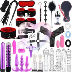 Leisure 34-Piece Set with Combined Fitness Training Entertainment Set Accessories, Adjustable Bracelet, Hip and Wrist Device, Couple Gift (Red)