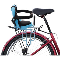 Bicycle Safety Child Seat, Holder Baby Children's Bikes, Rear Seat with Footrest, Bicycle Child Seat Front with Safety Grille for Children from 6 Months to 6 Years Old, Red