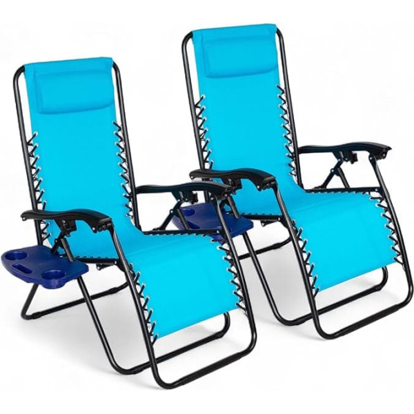 Pincho Outdoor Garden Lounger, Gravity Zero Chair, Hammock, Garden Chair, Foldable, Patio, Camping (Turquoise 2)