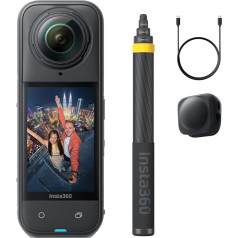 Insta360 X5 No-Drone Bundle, Waterproof 8K 360° Camera, Invisible Selfie Stick Effect, Tip in Low Light, Robust Interchangeable Lenses, 3 H Battery, Clear Sound, Stabilisation