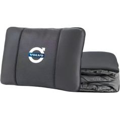 Travel Blanket Cushion 2 in 1 for Volvo XC70 2013-2016, Car Cushion Blanket with Car Logo Travel Blanket for Car Cuddly Blanket Car Blankets Cushion Aeroplane Blanket Car Accessories, Black