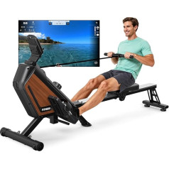 Magnetisches Rudergerät für Zuhause - 16 Stufen Widerstand (<30dB Flüsterleise), Klappbar (0,28m² Platzsparend), Kinomap APP Sync, 160kg Belastbarkeit - Ideal für Cardio & Ganzkörpertraining