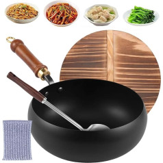 Antihaft-Topf - Gusseisen Kochtopf - Induktion Bratschüssel mit Wendeschaufel für Nudeln Suppe Fleisch Haushalt Wohnung Camping