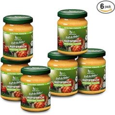 biozentrale Spread Herbs Tomato | 6 x 125 g Organic | Vegan, Gluten and Lactose Free | Creamy Spicy Bread Spread with Herbs of Provence | Delicious on Bread, Buns & Crispbread, for Refining