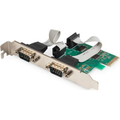 Paplašināšanas karte/kontrolieris pci express rs232 seriālais ports, 2xdb9, mikroshēma: asix99100