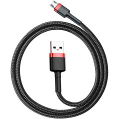 Kabeļa cafule camklf-c91 (usb m - micro usb m; 2m; krāsa melna un sarkana)