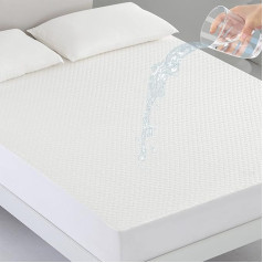 Coriwell Waterproof Mattress Protector – 160 x 200 cm Waterproof Mattress Cover Mattress Topper Breathable Mattress Cover Mattress Protector Made of Bamboo Mattress Protective Cover – Mattress