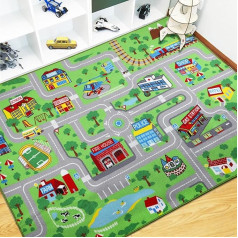 Capslpad Kids Rug Play Mat and Learning Mat 150 x 200 cm Extra Large City Life Educational Mat for Baby Toddler Bedroom and Playroom