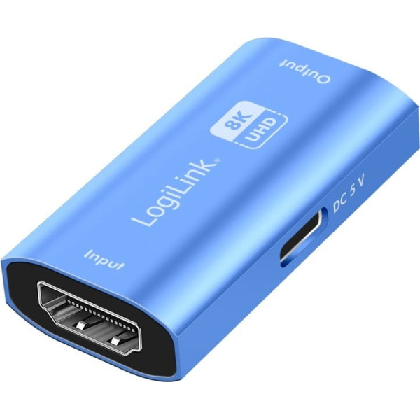 Atkārtotājs hdmi, 8k/60hz, hdcp2.3, alu, zils