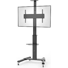 conecto LM-FS02G Professional TV Stand for Flat Screen LCD LED Plasma Height-Adjustable 37-70 Inches (94-178 cm) Maximum Load 50 kg VESA 600x400mm, aluminium, black