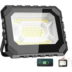 120 W LED Construction Spotlight Battery Solar Work Light Portable 16000LM 16000 mAh Battery Work Light USB Rechargeable, 5 Light Modes, Camping Lamp Portable Outdoor for Emergencies