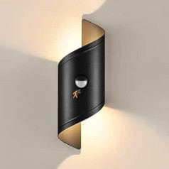 14 W Outdoor Light with Motion Sensor, LED Wall Light Indoor/Outdoor, IP65 Waterproof Outdoor Lamp Wall 3000 K Warm White, Modern Up Down Wall Lamp Outdoor, Aluminium Outdoor Lamp for