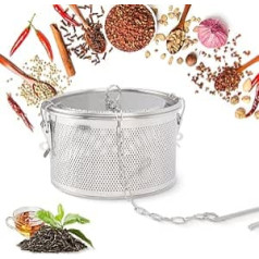 Tea Strainer Spice Strainer 16 cm 1.7 L Stainless Steel Spice Filter with Extended Chain Hook, Extra Fine Mesh Spice Ball Tea Infuser for Loose Tea Kitchen Cooking