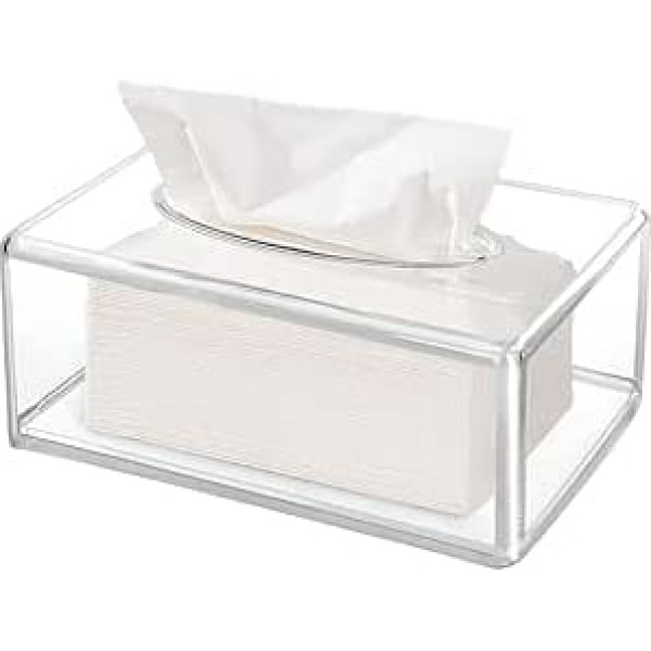 Discoball Tissue Box Transparent Rectangle Napkin Dispenser Cover Tissue Box Cover Acrylic Storage Box for Home Bathroom