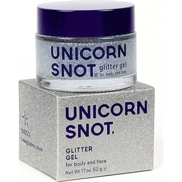 Unicorn Snot Holographic Body Glitter Gel - Vegan & Cruelty Free, Perfect for Festival, Rave, Halloween, Costume, Silver, 45ml