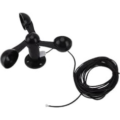 3-Cup Wind Sensor, High Precision Wind Speed Detector with 8M Waterproof Cable for Power Plants and Weather Stations