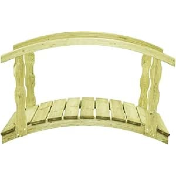 Festnight Garden Bridge with Railing Wooden Bridge Pond Bridge 170 x 74 x 105 cm Impregnated Pine Wood
