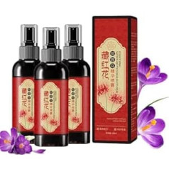 Saffron Hair Spray, Saffron Hair Blackening Spray for Natural Black Colouring with Herbal Essence Against Grey Hair, for Volume & Strength, Anti-Hair Loss (3 Pieces, 1)