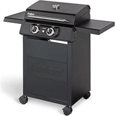 Enders eCRAVE 2 Electric Grill with Cast Iron Grate, Grill Trolley with Lots of Storage Space, Simple Clean Cleaning System, 2 Powerful Heating Elements, Dimensionally Stable Cooking Hood with Integrated Thermometer #97116