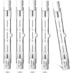 Klarlight Halogen Rod 78 mm 120 W R7s Halogen Bulbs Warm White 2800 K Dimmable 230 V T3 J78 Linear Halogen Floodlight Bulb 1885LM for Work Safety Landscape Lights Floor Lamps (Pack of 5)