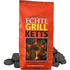 Charcoal Grill Briquettes Fire & Flame Premium Quality | 3 kg 10 kg Made in Germany for Charcoal Grill Smoker Briquettes Charcoal & HLKauf-Block (Briquettes 10 kg & HLKauf-Block)