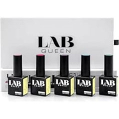 Lab Queen 5 in 1 UV Nail Polish Set - High Quality Gel Nails with Gel Polish, Nail Polish for UV Lamp, Gel Nail Polish