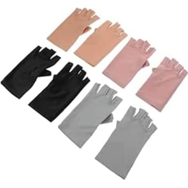 Gatuida 4paare Uv-schutzhandschuhe für Maniküre Atmungsaktive Spandex-nagelhandschuhe für Damen Sonnenschutz für Nägel und Hände