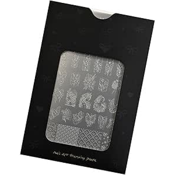 Multifunktionales Maniküre-Werkzeug-Set, verschiedene kleine Stempelplatten für Nägel Kunst Transfer Schmetterling Designs Edelstahl Vorlage Nagel Stempel Werkzeug Kit für Salons