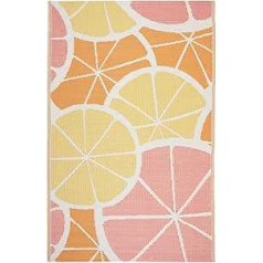 Outdoor Rug Waterproof, Double-Sided, Quick Drying, Ideal for Patio, Balcony & Garden, Polypropylene, Flatweave Rug Picnic (Lemon, 120 x 170 cm)