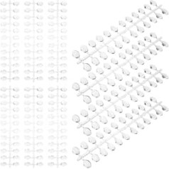 ERINGOGO 12 Satz Halbtransparente Ovale Nagelspitzen für Maniküreübungen Mittelgroßes Nagelmuster Display mit Farbpunkten Übungswerkzeug für Professionelles Nageldesign