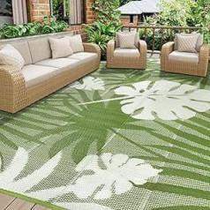 Homcomoda Outdoor Rug Waterproof Reversible Patio Rug Lightweight Outdoor Rugs Portable RV Camping Mats for Tents Porch BBQ Beach Backyard