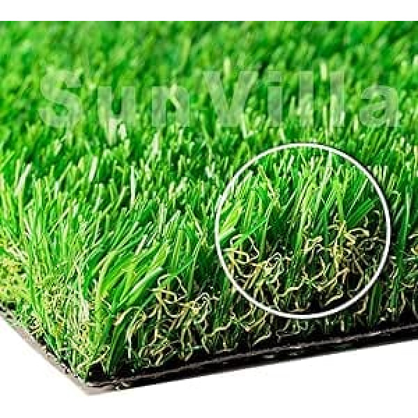 SunVilla Realistic Artificial Grass/Turf 5.5 ft x 6.5 ft = 35.75 Square Feet Green/Olive Green/Yellow