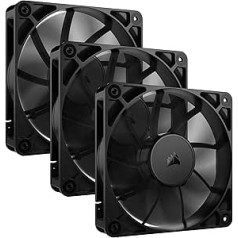 CORSAIR RS120 120mm PWM Fan - Daisy Chain Connection - Low Noise - Magnetic Dome Bearing - Triple Pack - Black