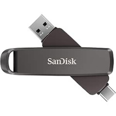 SanDisk Extreme Pro Dual Drive 512GB, Flash Drive 2-in-1 USB Type-A and USB Type-C, High Performance, Read Speed up to 1000 MB/s, Automatic Backup, File Management Metal Case, Black