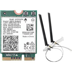 AX201NGW WiFi Card with Antenna 2.4GHz+5GHz WiFi 6 3000Mbps M.2 CNVio2 Bluetooth 5.1 Network Card WiFi Network Adapter Wifi Receiver for Win10 Spare Parts Accessories