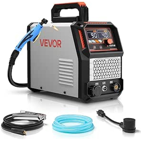 VEVOR Plasma Cutter, 50A Plasma Cutting Device, Digital Display IGBT Inverter Cutting Machine with 2T/4T Function & Adjustable PA/PT Time, Ideal for Home Repairs, Workshops