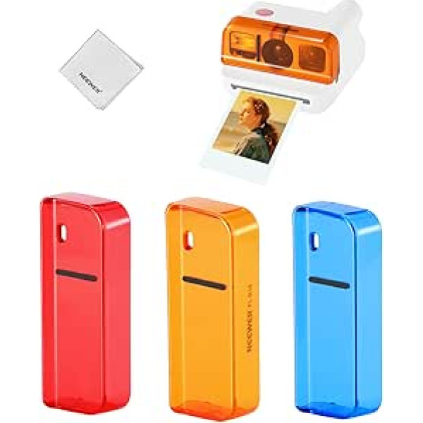 NEEWER Lens Filter Set, Compatible with Polaroid Go Camera, Pack of 3, Snap On Colour Gel Filter Accessory Kit (Red, Blue, Orange) for Creative Photography, FL-B18