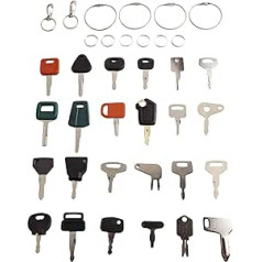 Baggerschlüssel für Ersatz JLG, für CAT, für JCB, für Kubota, Hyster, für Takeuchi und - 24-teiliges Set mit Schlüsselringen