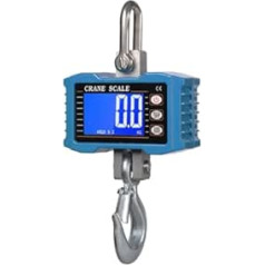 Digitale hängende Kranhakenwaage, 1000 kg/2204 lbs, LCD-Hintergrundbeleuchtung, Einheitswechsel/Datenspeicherung for Baustellenreisen, Marktfischen Mehrere Funktionen(Blue)