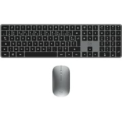 Mobility Lab CP430W - Wireless Keyboard and Mouse Combo - AZERTY, 2.4GHz USB + 3x Bluetooth, 15 Multimedia Shortcuts, Fast Charging via USB-C - Windows