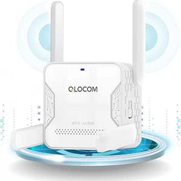 AX1500Mbit/s WLAN Repeater Dual Band 5GHz/2.4GHz, WiFi Repeater WiFi 6 with Ethernet Port, Internet Amplifier Compatible with All WLAN Devices