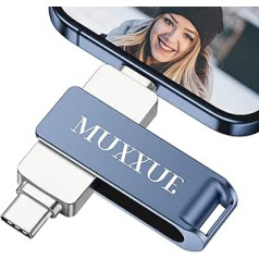 USB Stick iPhone 128 GB without Downloading an App, 3-in-1 Memory Stick for iPhone, USB Stick for 1Phone, 1Pad, OTG Android Mobile Phone, PC