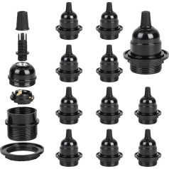 12 x E27 Lamp Holder 250 V 4 A Lamp Base Bakelite with Strain Relief for Table Lamp, Floor Lamp, Ceiling Light